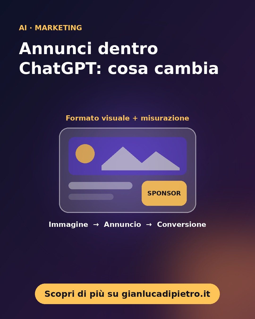 Pubblicità in ChatGPT: formato visuale e misurazione, cosa cambia per chi fa campagne