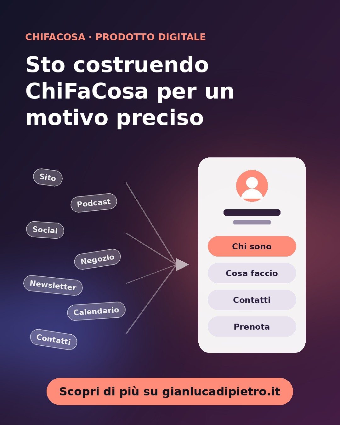 Sto costruendo ChiFaCosa per un motivo preciso