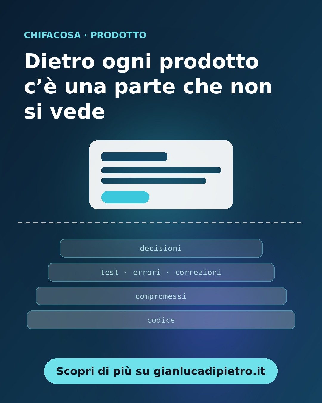 Dietro ogni prodotto c’è una parte che non si vede